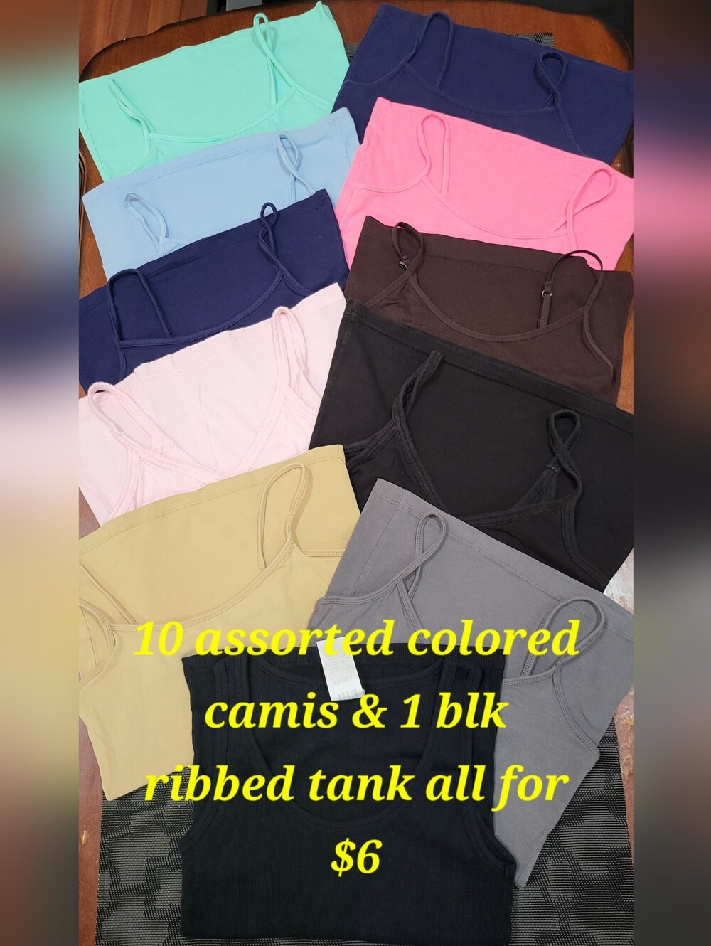 Women’s Assorted Cami Pack in Black, Pink, Blue, Mint & Neutrals
